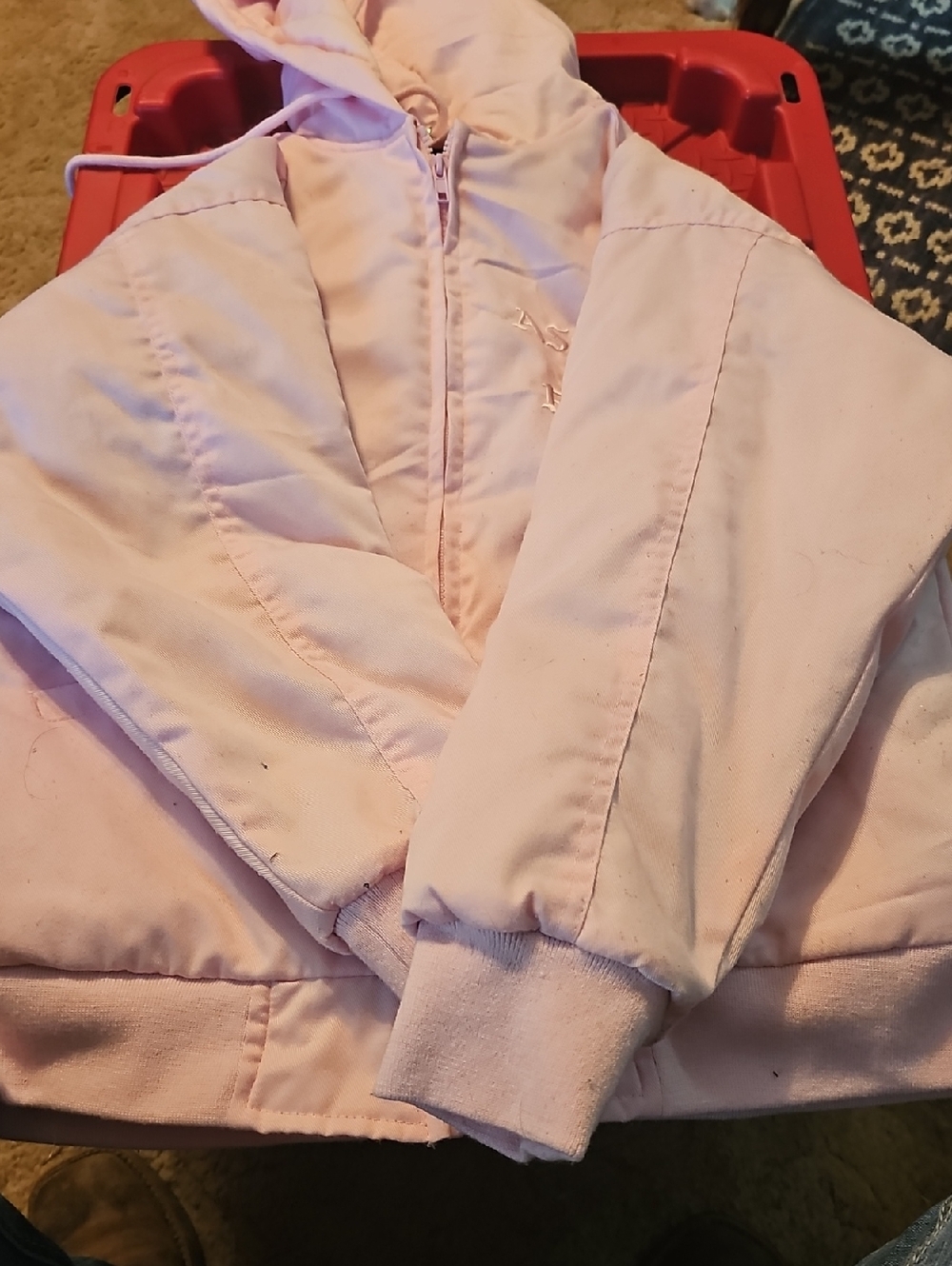 Light Pink Women's Ski Jacket with Hood Size S